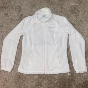 Columbia White Fleece Full Zip Jacket